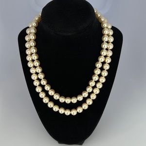 Vintage Kenneth Jay Lane, KJL, ivory cream double strand simulated pearls